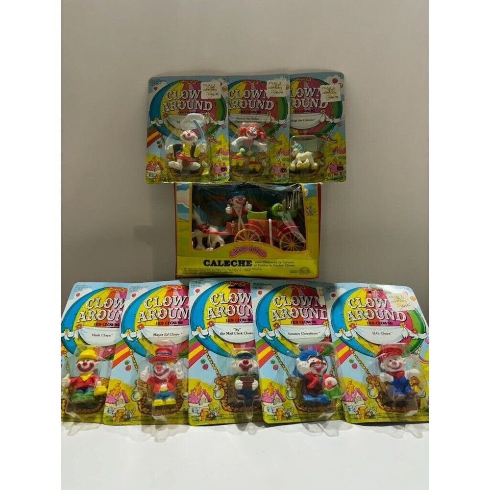 LOT SALE! Vintage 1980s Mega Corp. Clown Around Figures Circus PVC